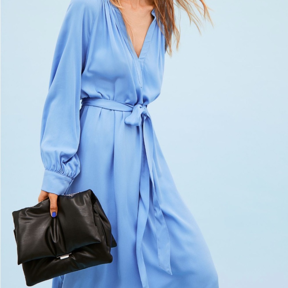 H&M belted long sleeve maxi dress.
